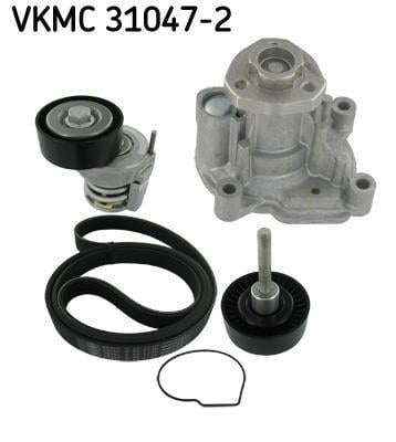 Bomba de agua + kit de correa poli V (Bomba de agua + kit correas de accesorios) SKF ref. VKMC 31047-2